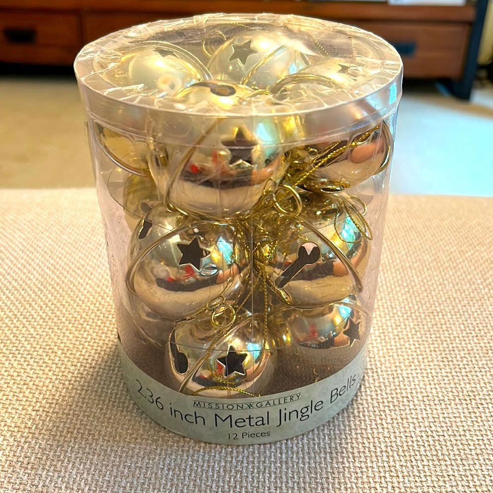 12 - 2.36” Gold Metal Jingle Bells